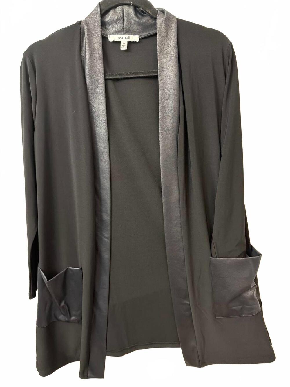 NEW SYMPLI mix essential cardigan in faux/black